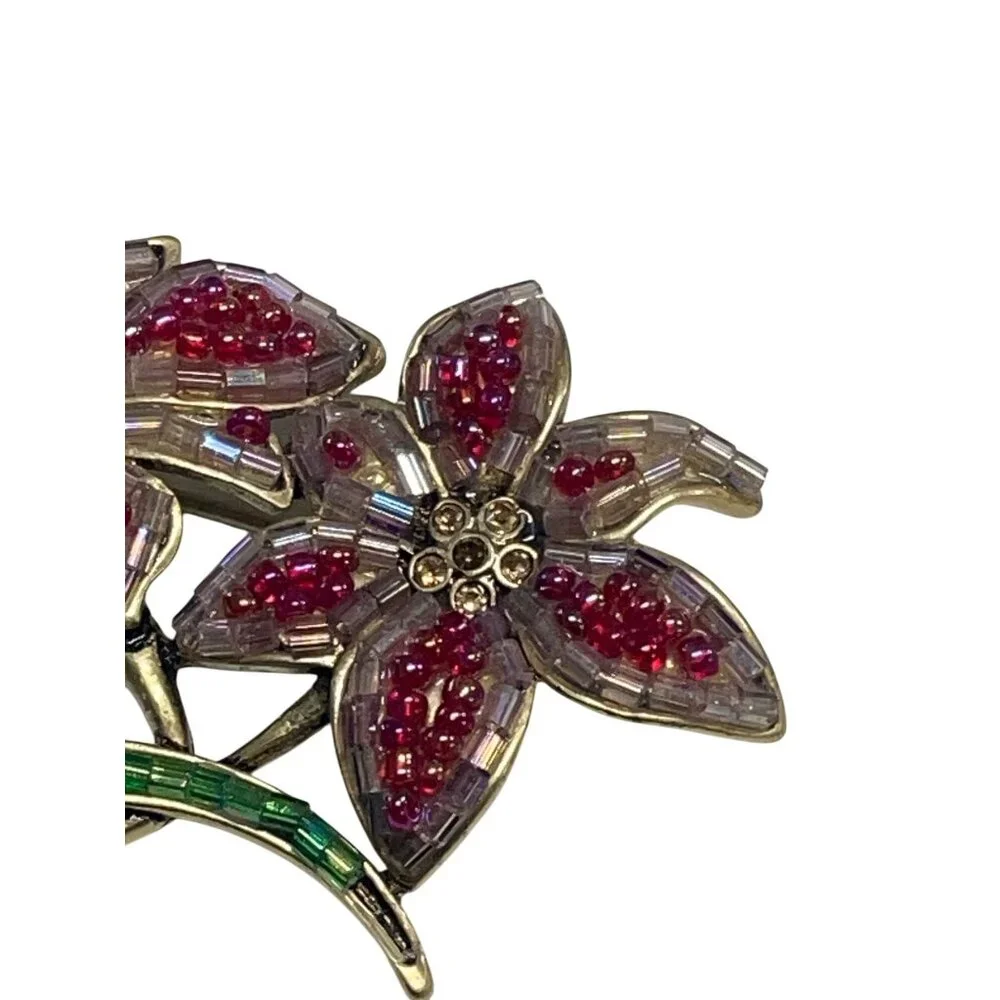 Vintage Liz Claiborne Flower‎ Cluster Brooch Beads
